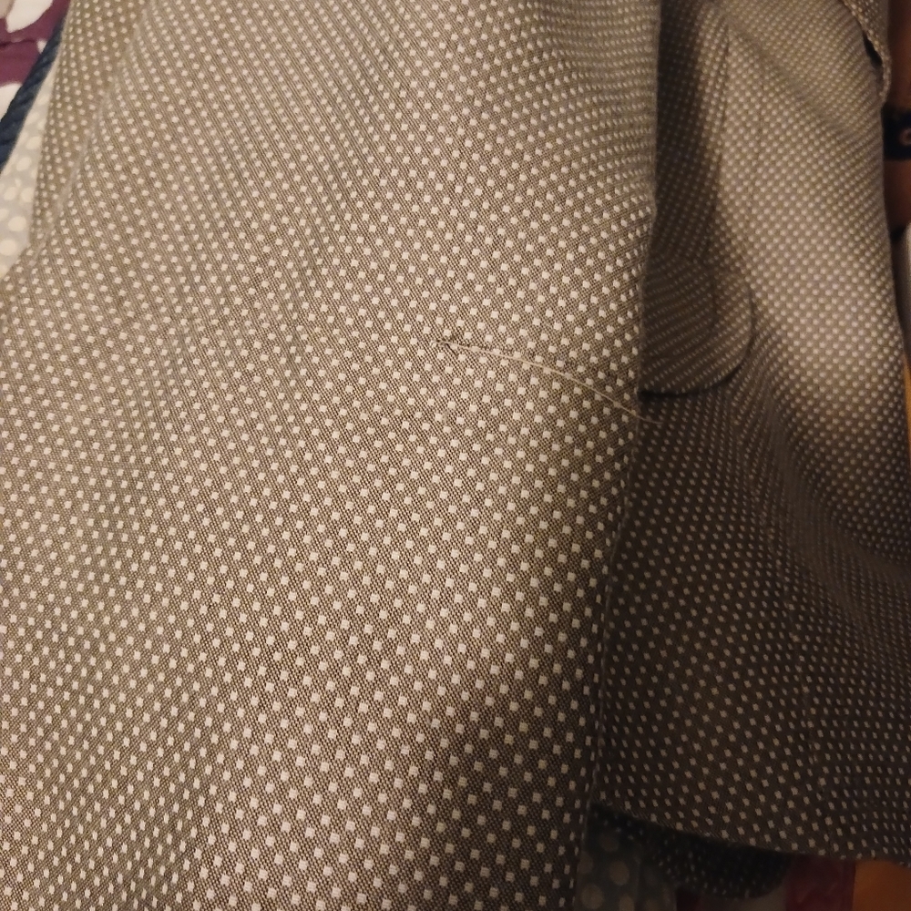 AKRIS Punto Cotton Taupe White Polka Dot Retro Blazer Jacket - Picture 6 of 6
